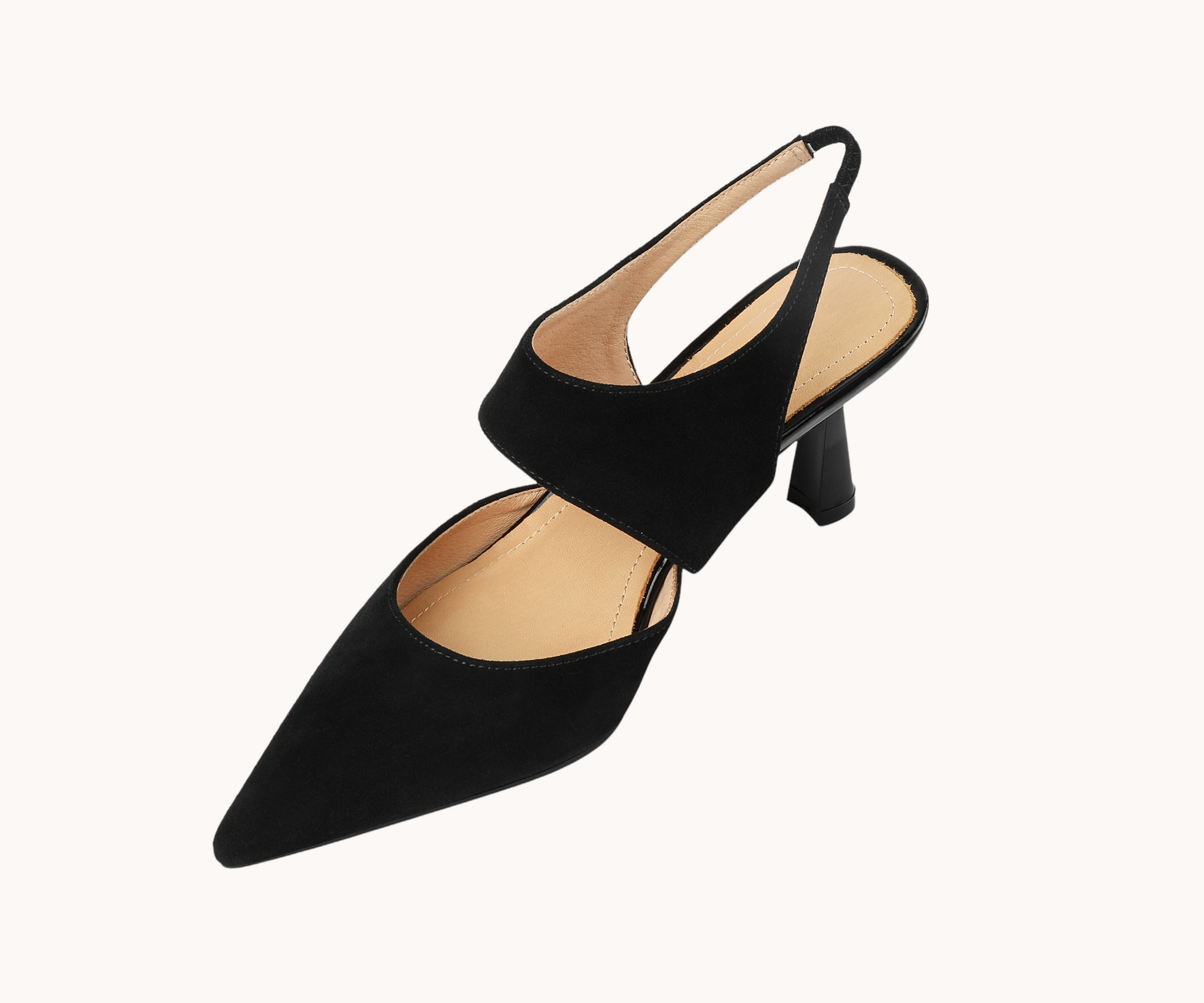 Suede Slingback Pumps Black