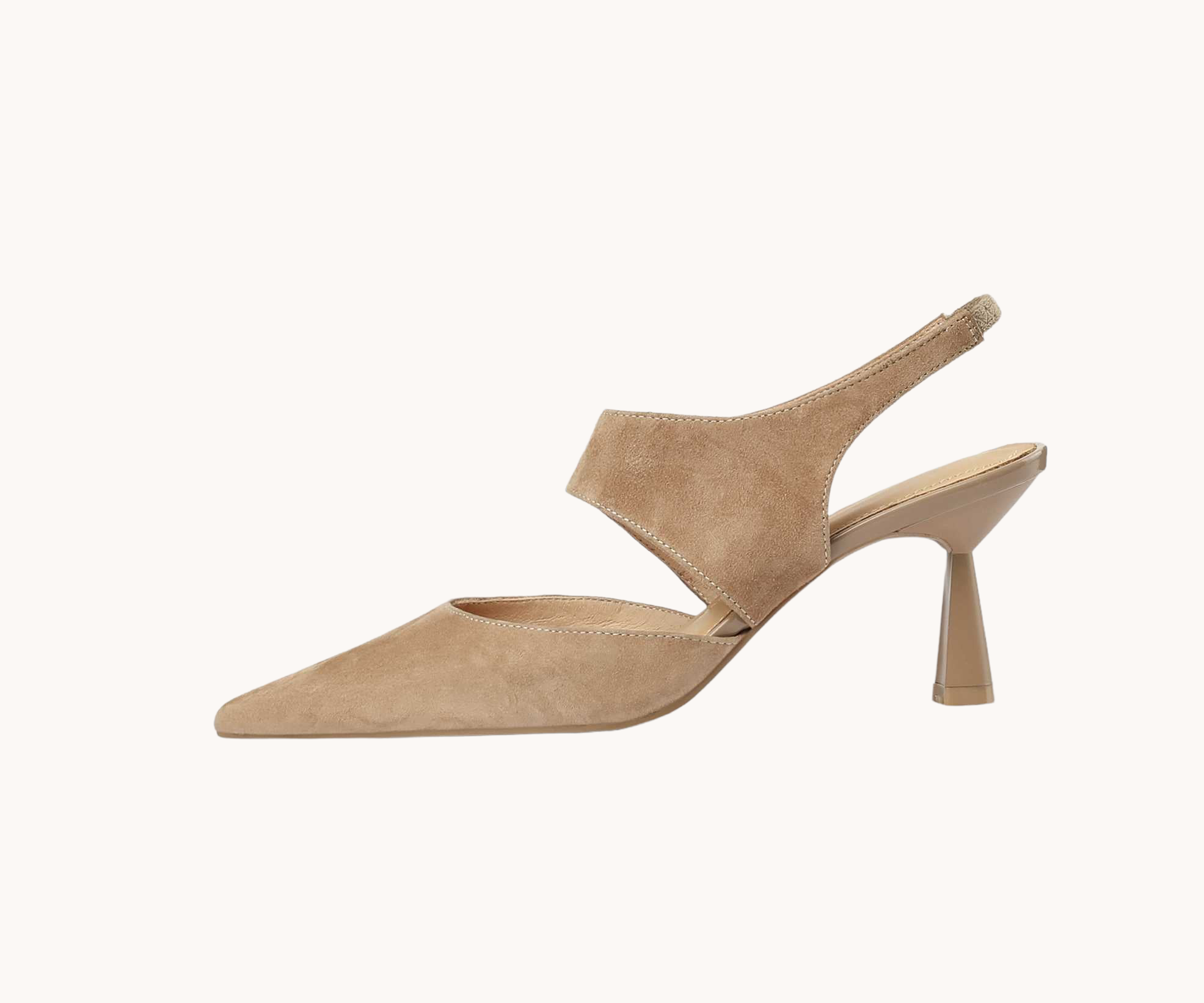 Suede Slingback Pumps Nude